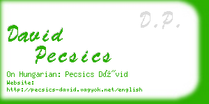 david pecsics business card